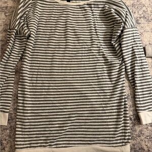 Honeydew Intimates Gray and White Striped Pajama Top